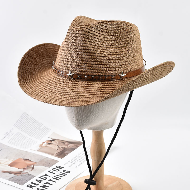 Cowboy Hat Straw - Женская соломенная ковбойская шляпа с широкими