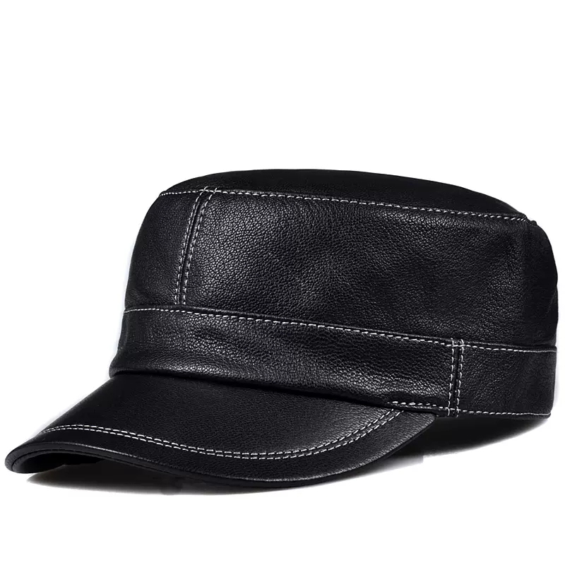 Baseball Cap Structured - Модная плоская кепка из овечьей кожи,