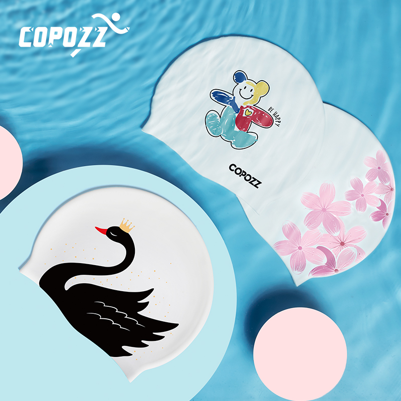 Шапочки для плавания с узором  – обзор и цена Swim Hat Silicone